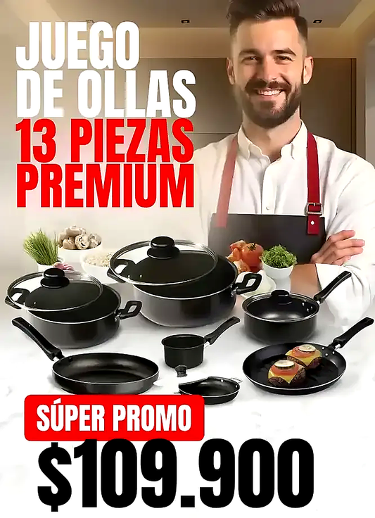 Juego de Ollas - 13 Piezas Premium.